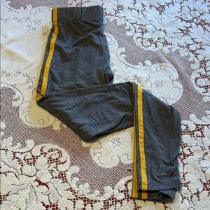 Orange Kiss Soft Fabric Women’s Small Sweatpants/Joggers NWOT Gray Gold Stripes